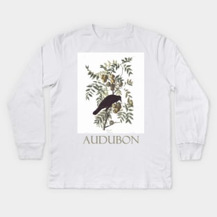 American Crow by John James Audubon Kids Long Sleeve T-Shirt